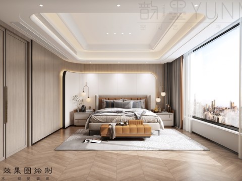  现代卧室效果图 