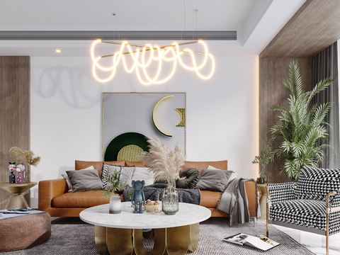  现代客厅效果图 