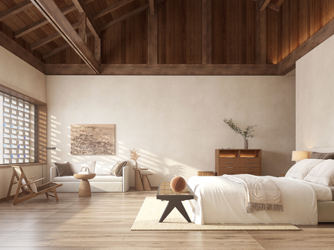  新中式民宿空间装修效果图 