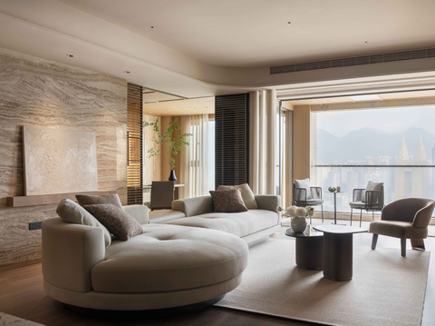  原木奶油风家装设计客厅卧室餐厅 高级灰  极简效果图 