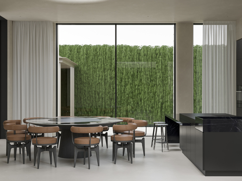  现代家装效果图 客厅卧室餐厅 高级黑白灰效果图 