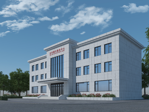  三农服务中心办公楼外立面装修效果图 