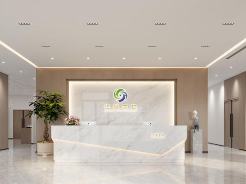  现代办公室 大厅 会议室效果图 