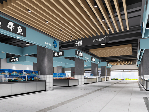  超市水产区装修效果图 