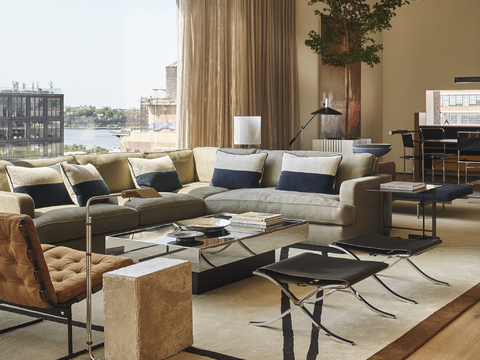  现代简约家装效果图 客厅卧室餐厅 黑白灰效果图 