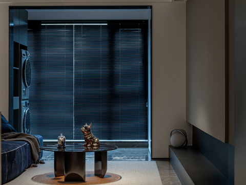  现代家装效果图 客厅卧室餐厅 高级黑白灰效果图 