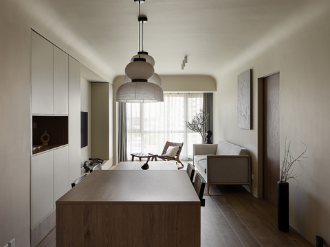  现代侘寂家装设计 客厅卧室餐厅 高级灰 极简设计效果图 