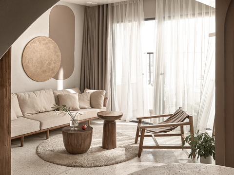  现代侘寂家装设计 客厅卧室餐厅 高级灰 极简设计效果图 