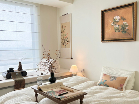  现代宋代美学家装效果图卧室客厅餐厅 高级灰极简设计中式效果图 