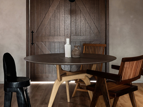  现代侘寂家装设计 客厅卧室餐厅 高级灰 极简设计效果图 