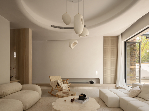  现代侘寂家装设计 客厅卧室餐厅 高级灰 极简设计效果图 