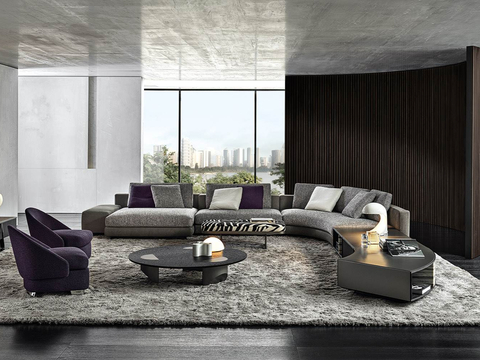  Minotti沙发系列 高级灰客厅 