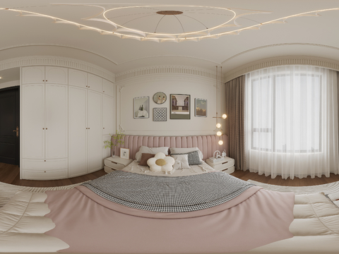  法式大平层全景效果图 全景图 