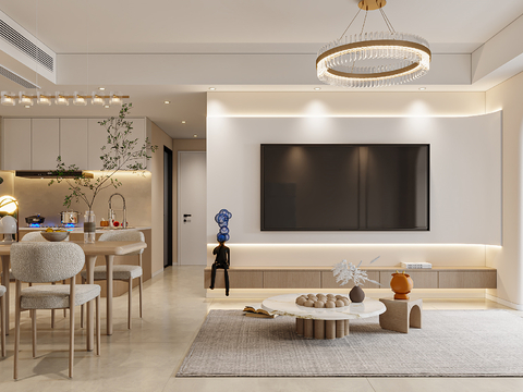  奶油风家装案例 客厅 卧室效果图 