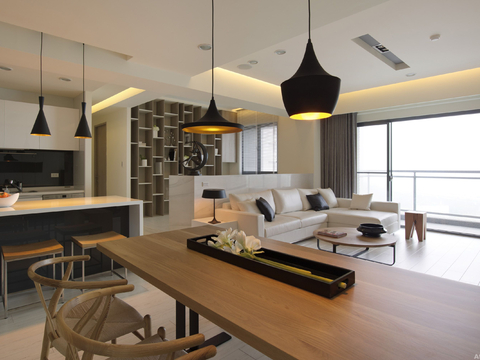  现代工业风家装设计 餐厅客厅卧室效果图 