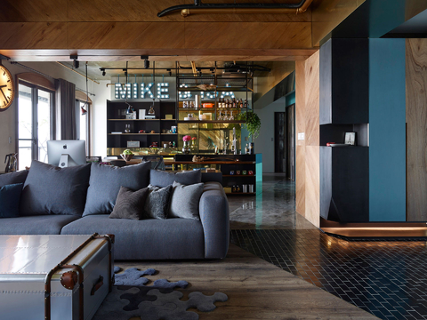  现代工业风家装设计 餐厅客厅卧室效果图 