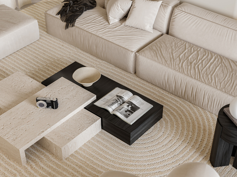  奶油风家装案例客厅 卧室效果图 