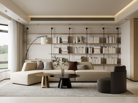  奶油风家装案例客厅 卧室效果图 