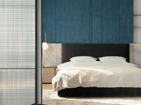  现代大平层家装设计 卧室客厅餐厅 高级灰简约设计效果图 