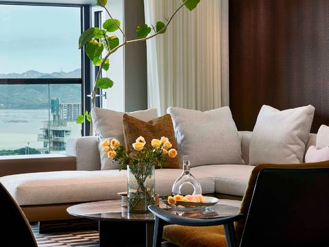  现代大平层家装效果餐厅卧室客厅简约装修效果图 