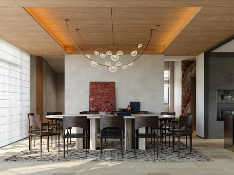  中古风餐厅家装效果图 