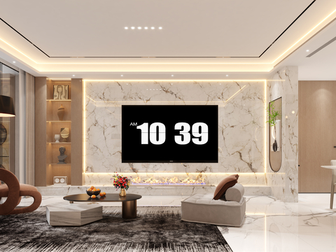  设计院长-平层客餐厅装修效果图 