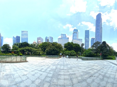  城市休闲广场天际线全景贴图HDR 