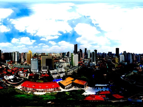  城市外景天空HDR全景贴图 