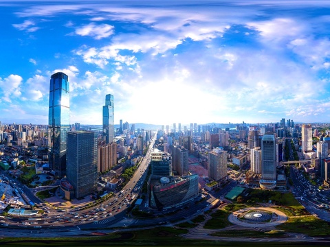  城市外景天空HDR全景贴图 