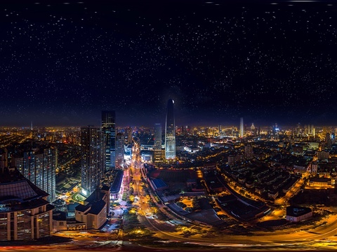  城市外景天空HDR全景贴图 