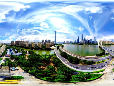  城市外景天空HDR全景贴图 