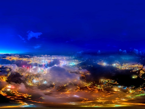  高清城市夜景城市外景HDR贴图 城市天空夜景 
