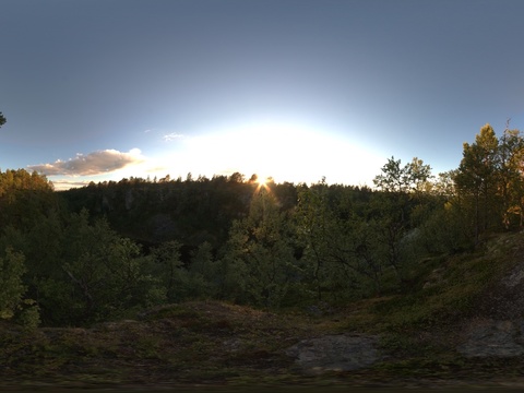  山区森林夕阳_外景图贴图 