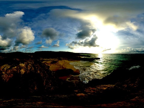  户外 海边 悬崖 岩石 HDR 