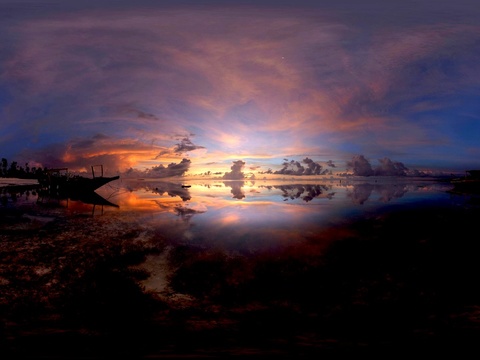  湖边黄昏全景贴图 