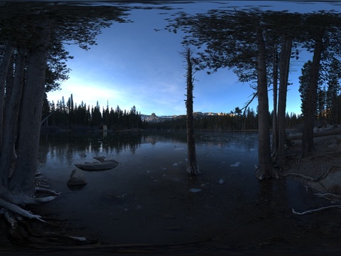  山林树木湖泊全景 