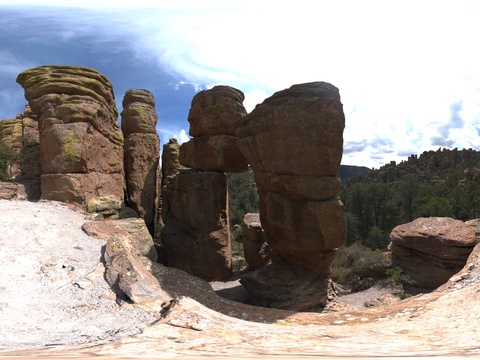  户外峰石树木天空全景图 