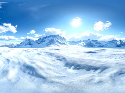 雪山 户外 晴天HDR