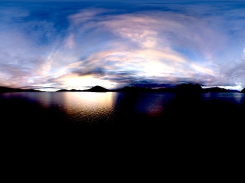 湖泊 晴天 天空 水面HDR