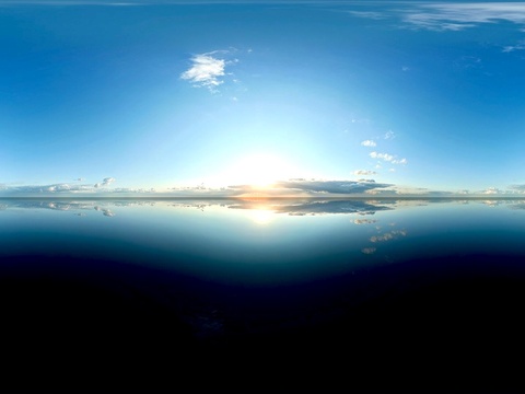 湖面 水面 天空 晴天HDR