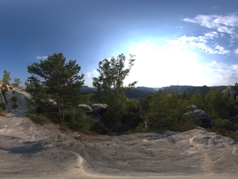  户外自然风景树木大山HDR 