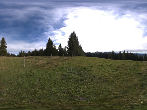  户外天空草地树木HDR 