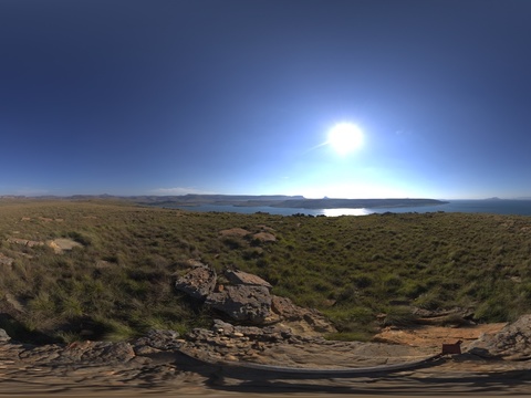  户外天空河流大山自然风景 