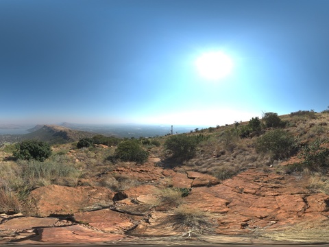  户外天空城镇远景大山自然风景 