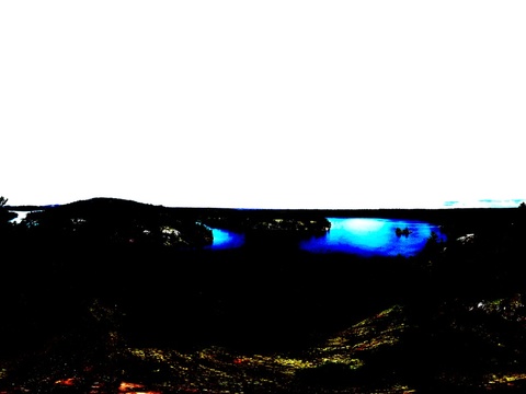  户外自然风光草地树林河流 