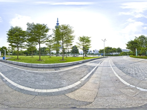 hdr街头绿地全景