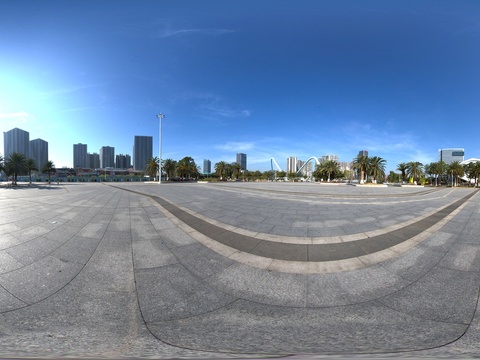 HDR城市广场全景天空