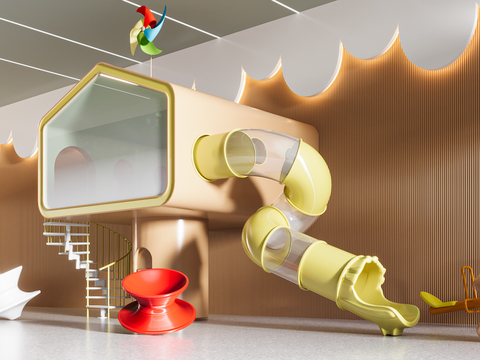  儿童滑梯3d模型 