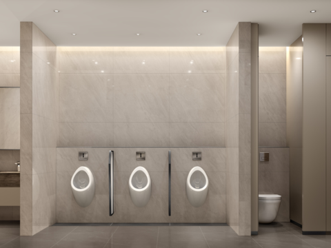  现代公共男卫生间3d模型 