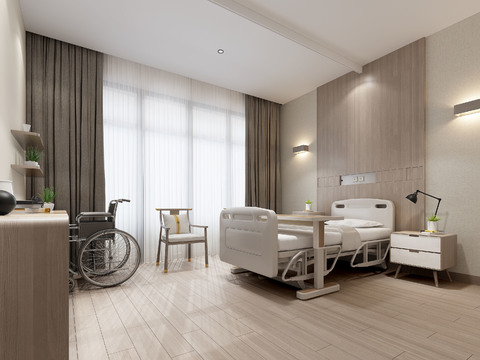  现代医院病房3d模型 